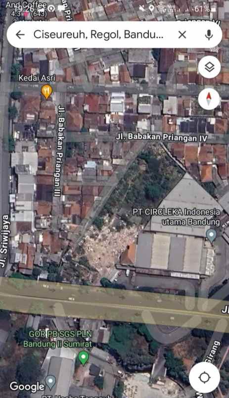 tanah mainroad soekarno hatta dekat sriwijaya bandung