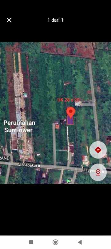 tanah murah sepakat 2 uk 28x20 harga 550 jt