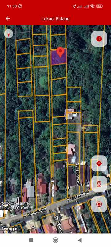 tanah wonodadi 2 luas 439 harga 145 jt nego