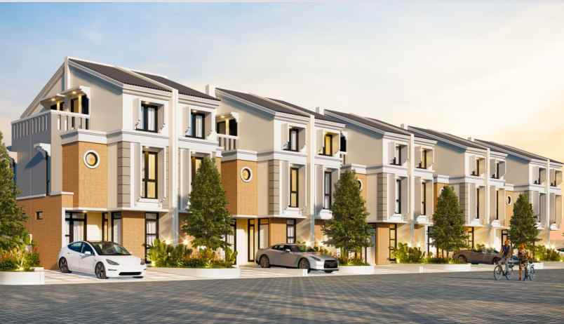 townhouse 3 lantai semi furnished akses mudah