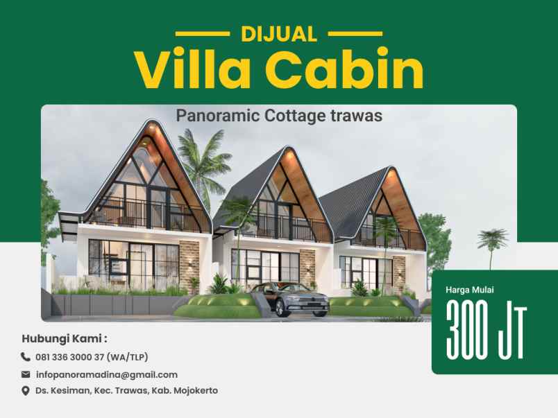 villa di trawas cabin view pegunungan lokasi sejuk
