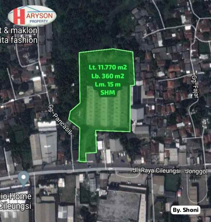 dijual gudang 11 770 m2 cileungsi kab bogor