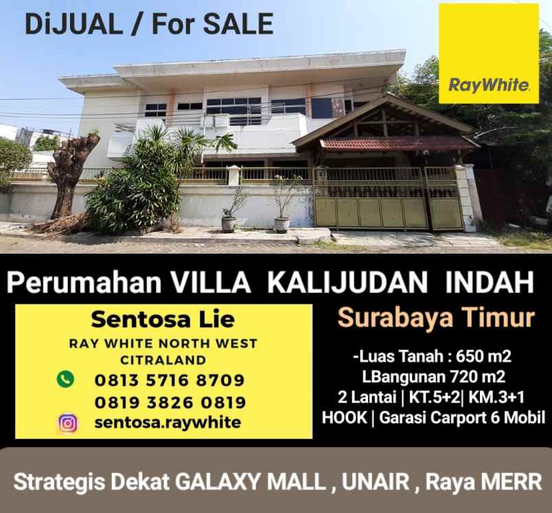 dijual ruko gudang kantor jalan kalijudan indah