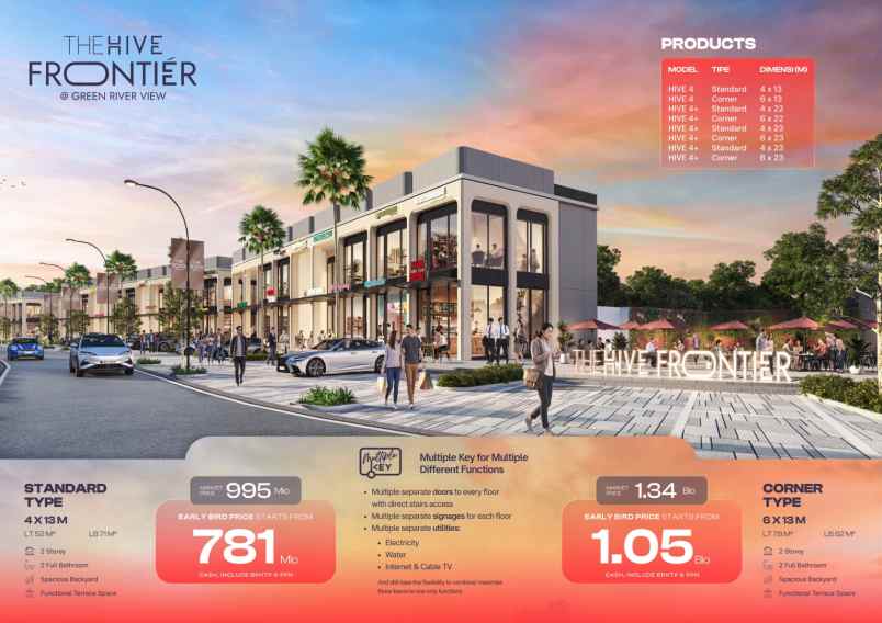 dijual ruko gudang kantor jalan metro tanjung bunga