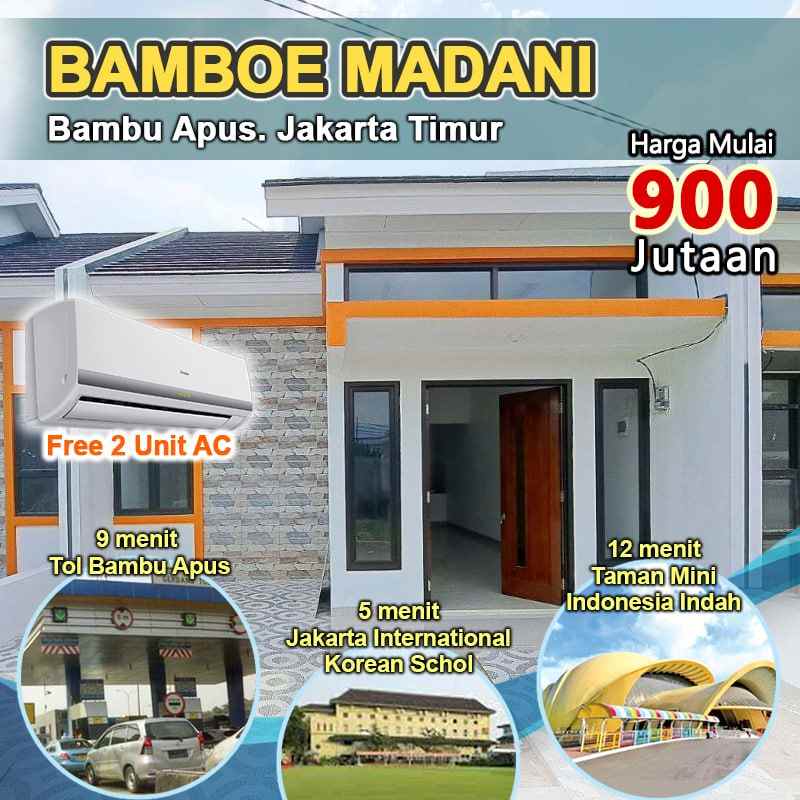 dijual rumah bambu apus