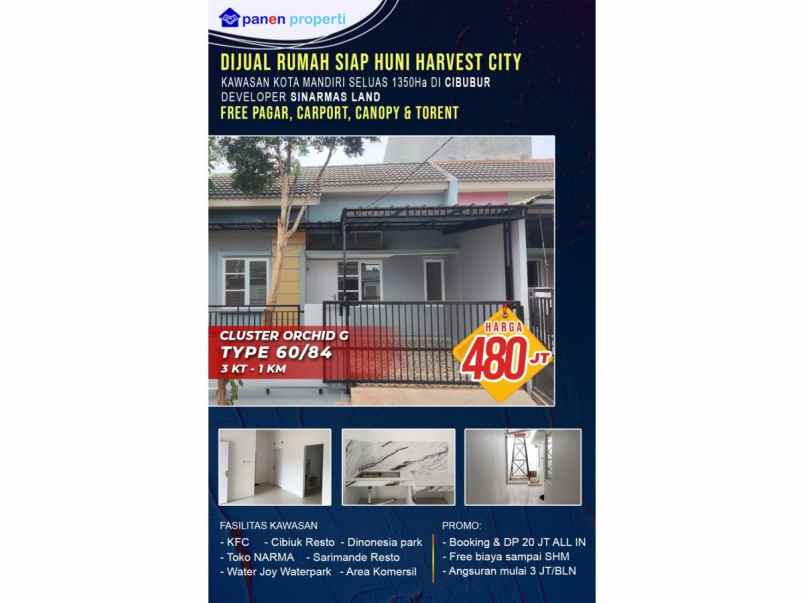 dijual rumah cluster orchid g harvest