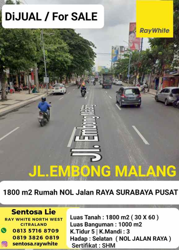 dijual rumah jalan embong malang