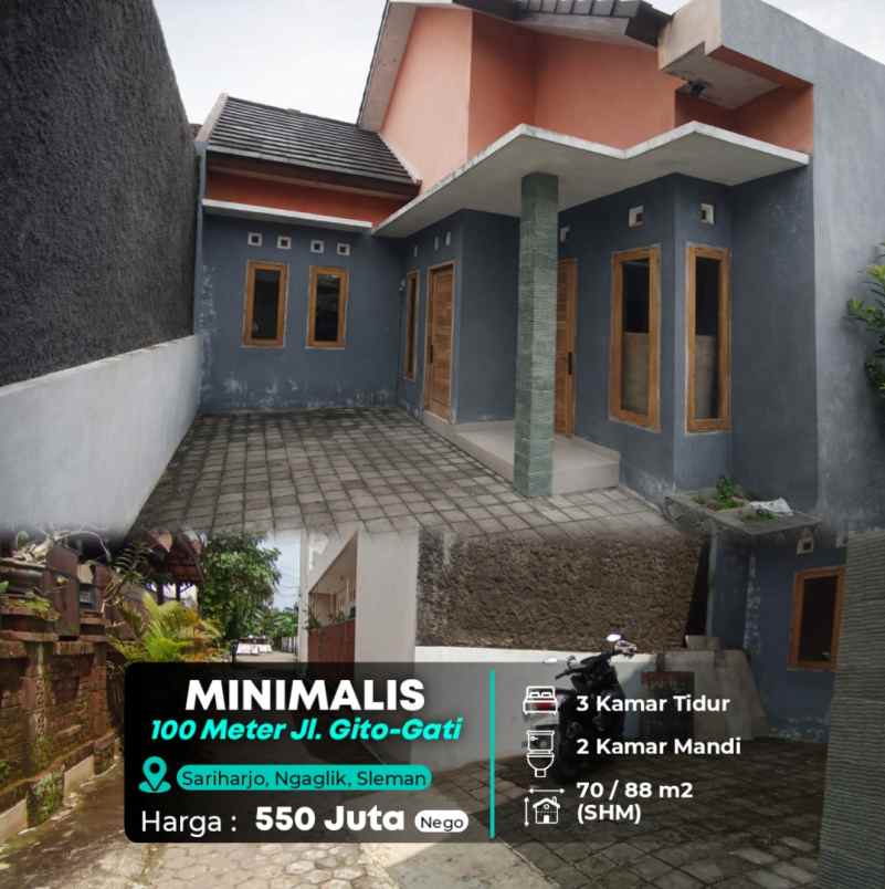 dijual rumah jl gito gati