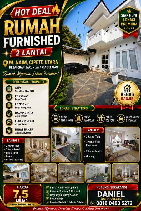 dijual rumah jl h naim