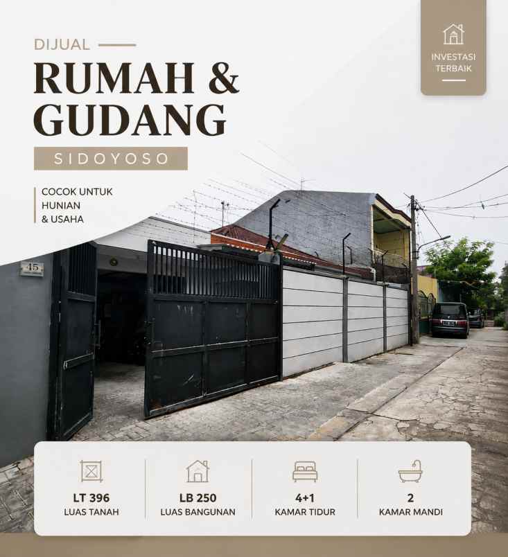 dijual rumah jln sidoyoso gg 9 kel
