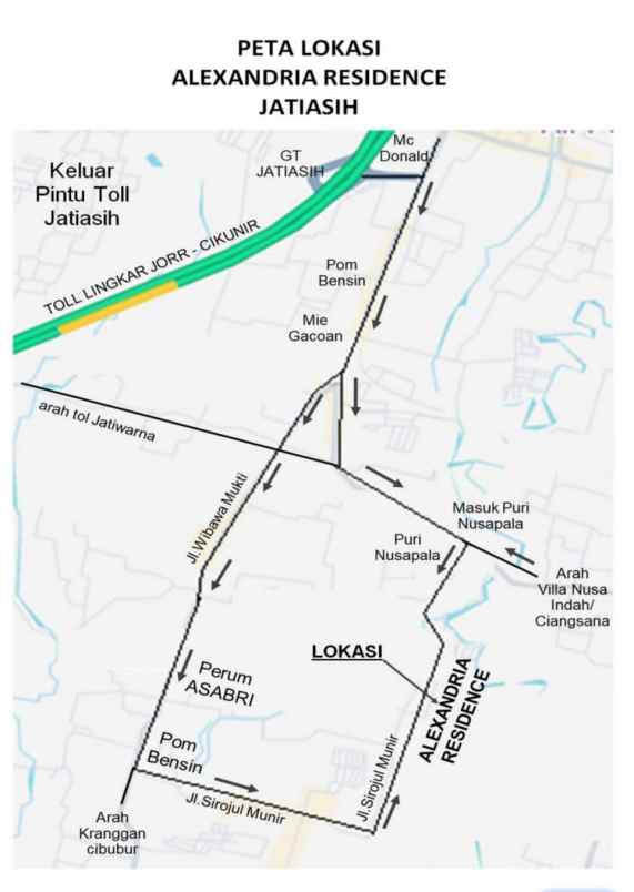 dijual rumah jln wibawa mukti jatisari