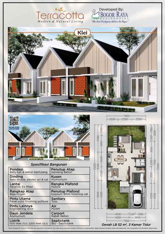 dijual rumah murah 1lantai 3kamar di kota bogor