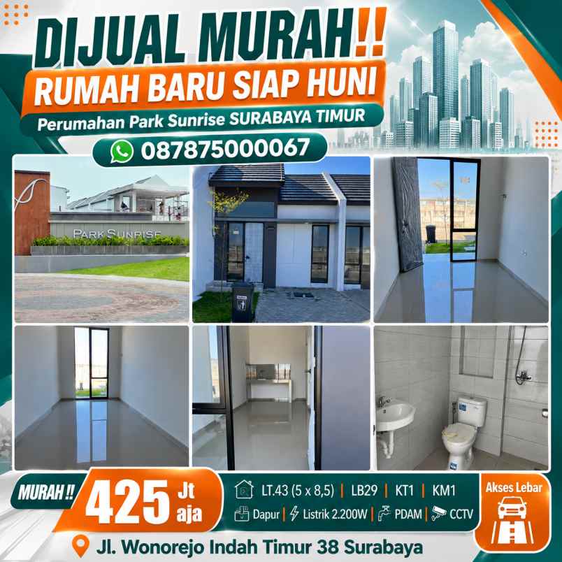 dijual rumah perumahan park sunrise jl