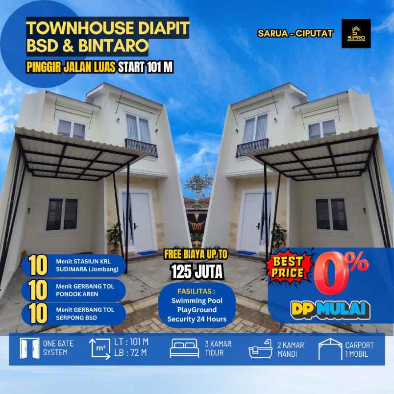 dijual rumah serua ciputat