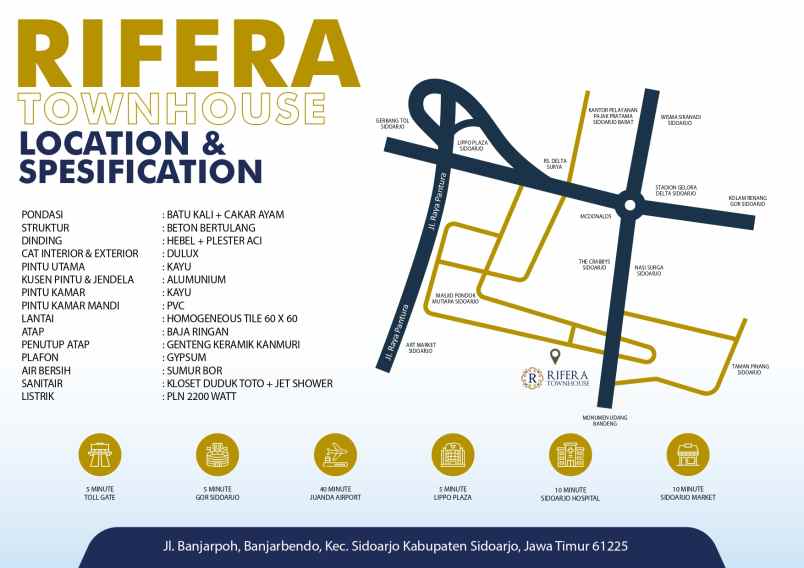 dijual rumah siap huni dekat rs delta surya