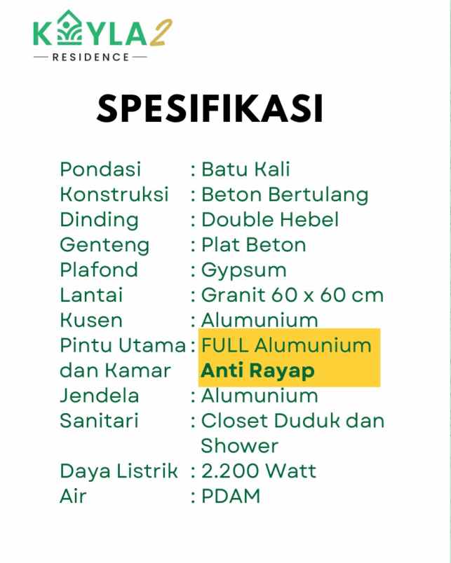 dijual rumah sriamur tambun utara