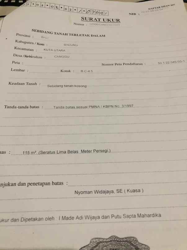 dijual tanah babakan canggu