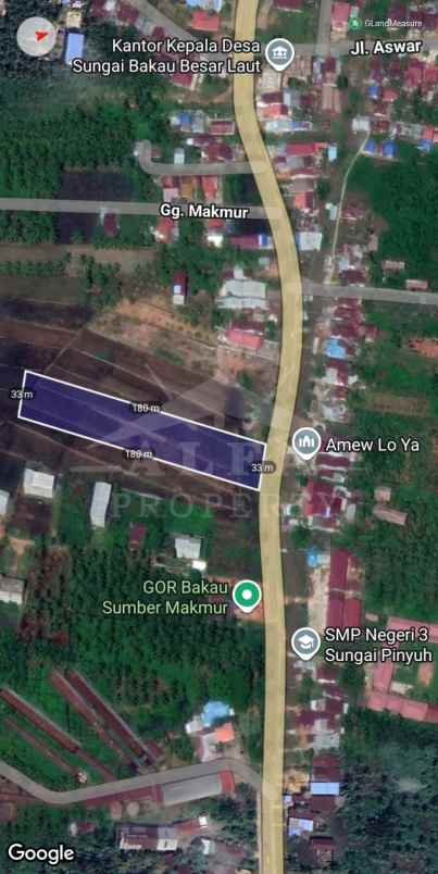 dijual tanah jalan sungai bakau besar