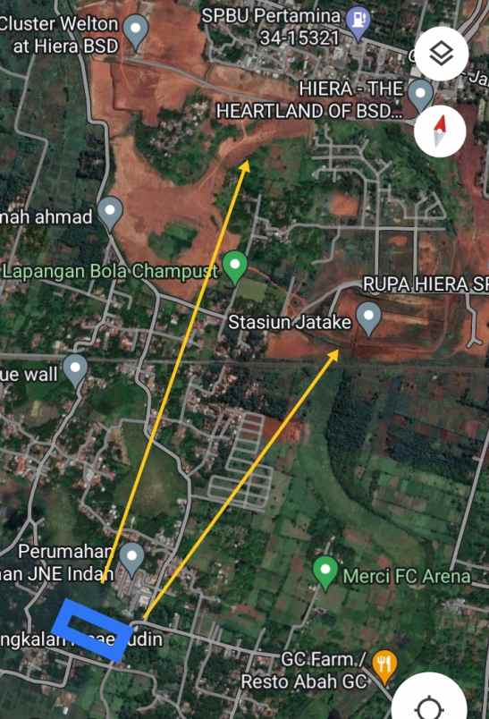 dijual tanah jl kp kandang desa