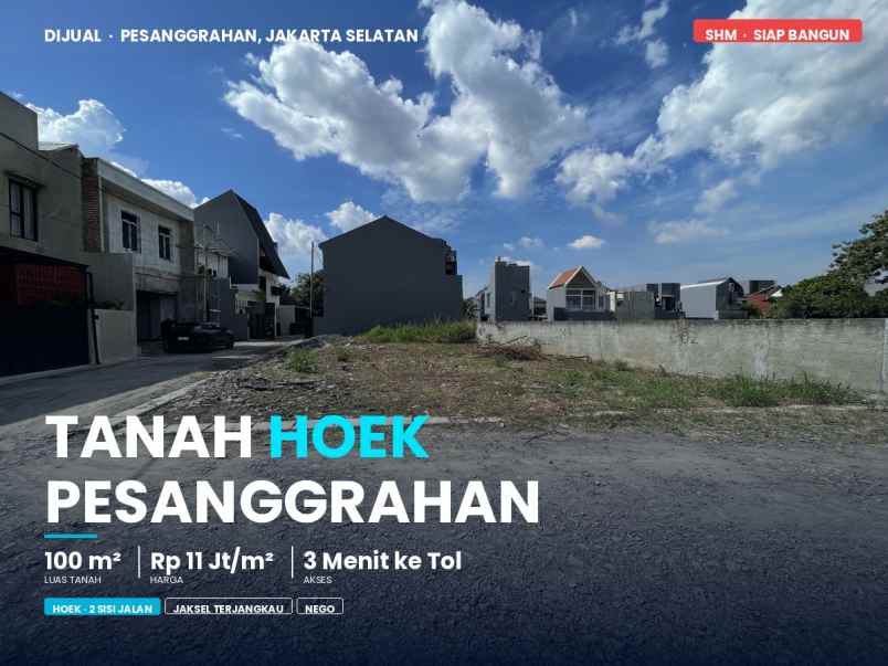 dijual tanah jl pulo indah i