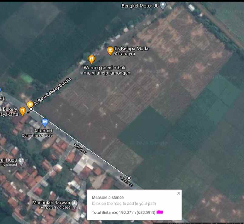 dijual tanah jl raya cabangbungin