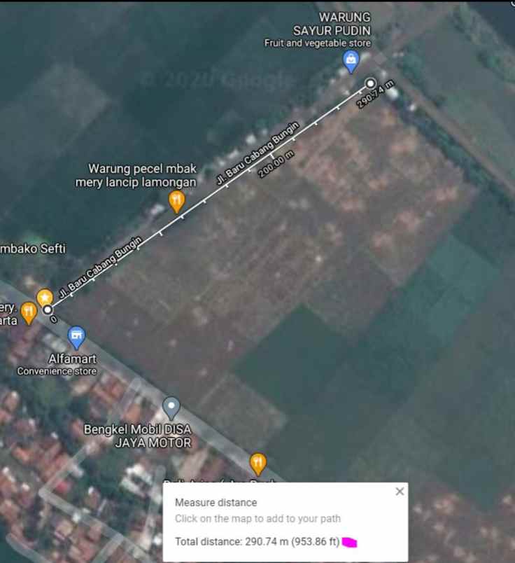 dijual tanah jl raya cabangbungin