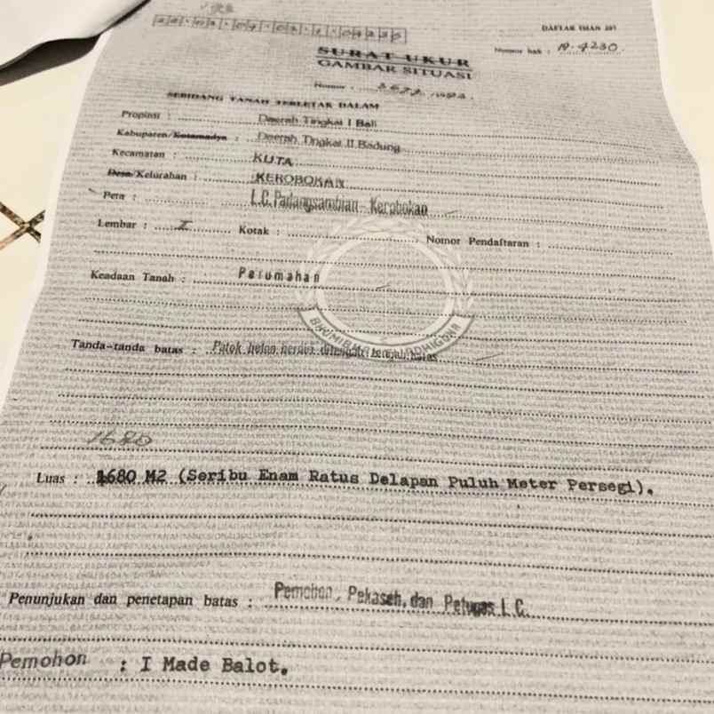 dijual tanah kerobokan kaja gatsu barat