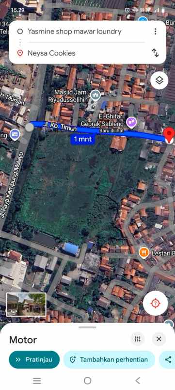 dijual tanah kosong jl raya kampung melayu tangerang