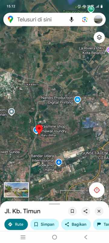 dijual tanah kosong jl raya kampung melayu tangerang