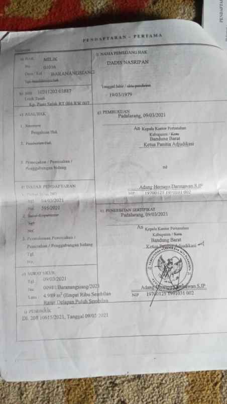 dijual tanah neglasari pasir salak