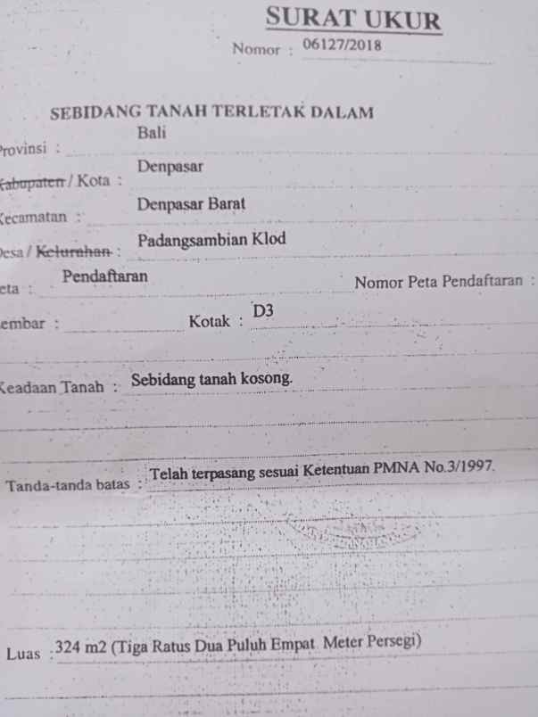 dijual tanah padang kartika