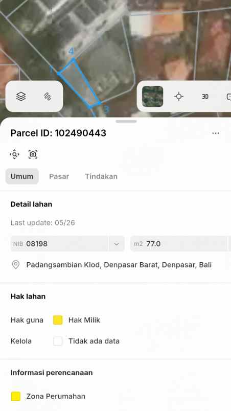 dijual tanah padang kartika