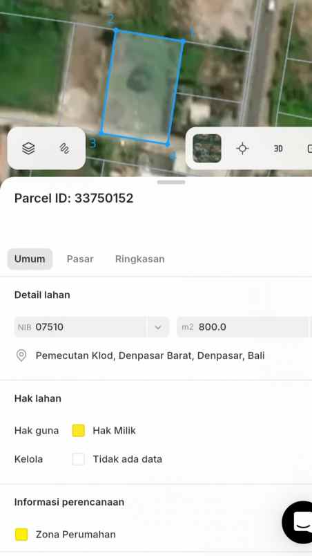 dijual tanah pantai mengening