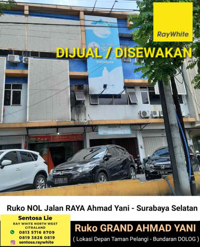 disewakan ruko gudang kantor jalan ahmad yani