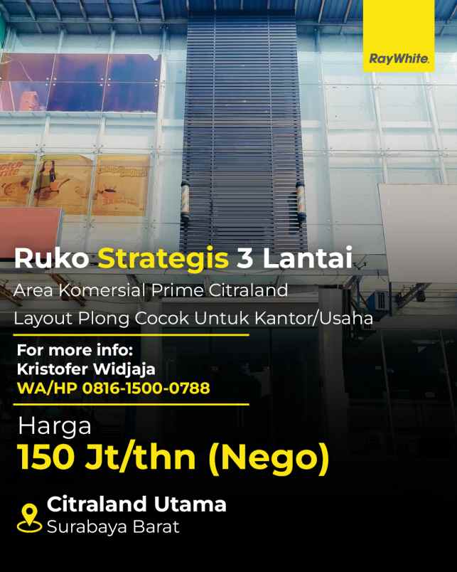 disewakan ruko gudang kantor villa taman telaga citraland