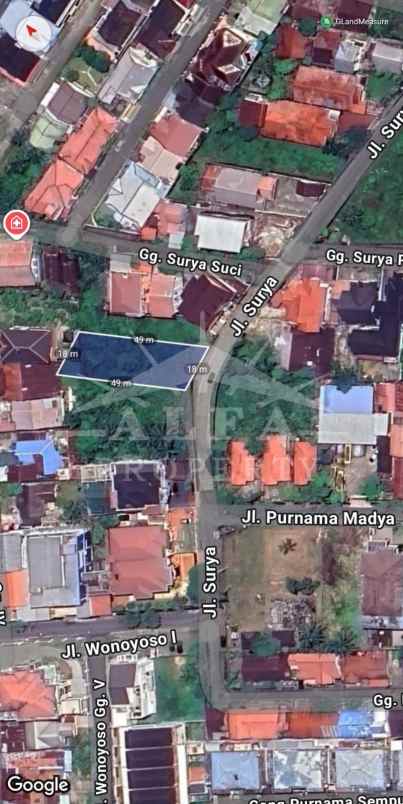 disewakan tanah jalan surya