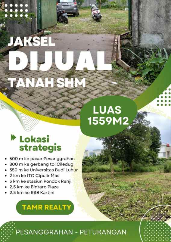 jual tanah pesanggrahan 1559 m