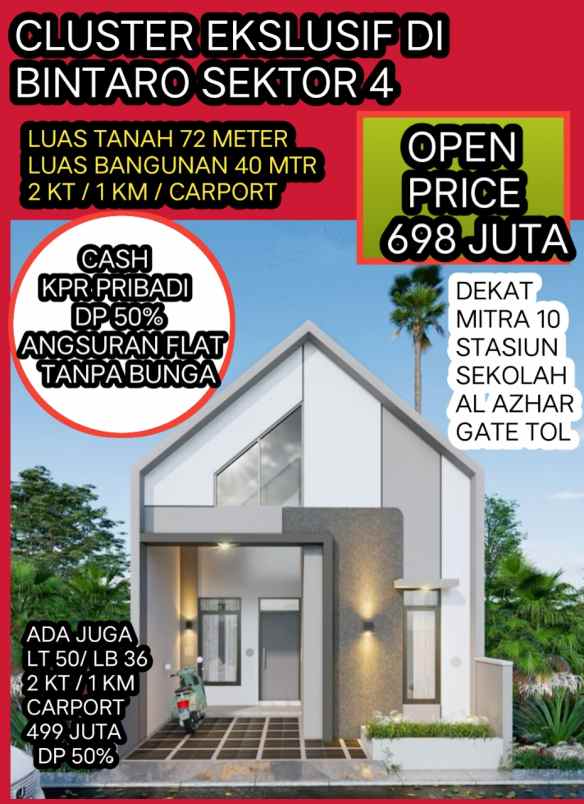 miliki rumah 1 lantai di bintaro sektor 4