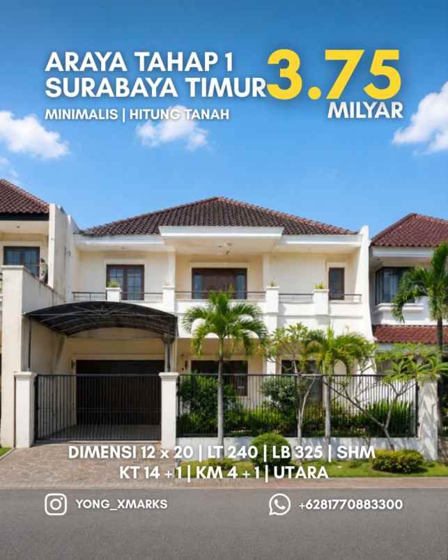 rumah araya tahap 1 minimalis hitung tanah