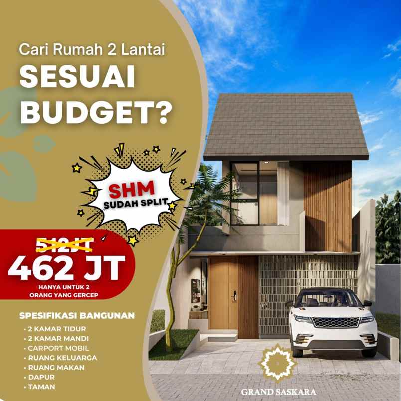 rumah dua lantai dijual terusan buahbatu bandung