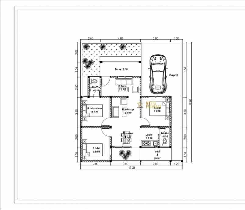 rumah limasan modern dalam cluster di kalasan