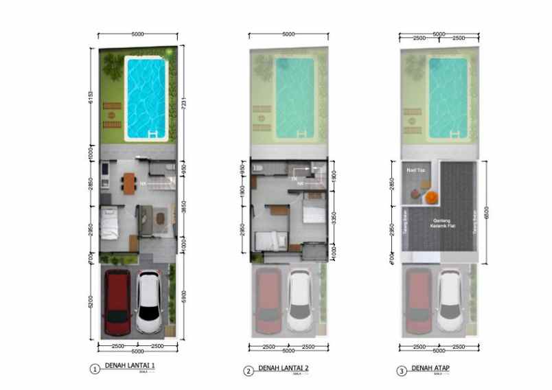 rumah murah 2 5lt bonus kolam renang di kota bekasi