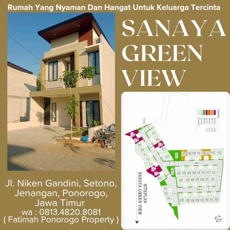 rumah syariah nyaman dan asri 2 lantai di ponorogo