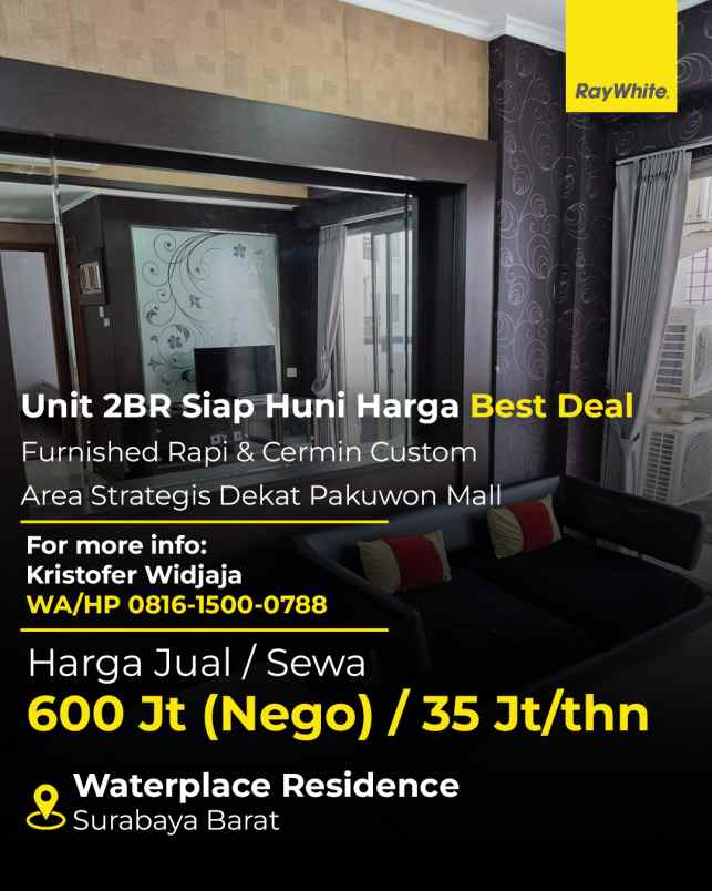 dijual apartemen waterplace pakuwon indah