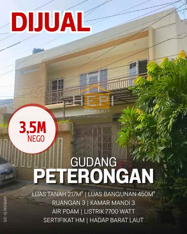 dijual gudang tengah kota semarang peterongan semarang