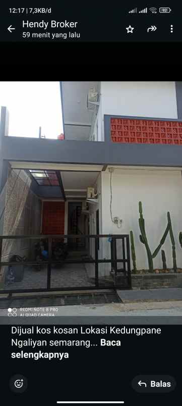dijual kost full penghuni di kedung pane semarang