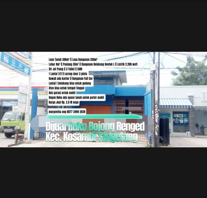 dijual ruko gudang kantor bojong renged kec kosambi