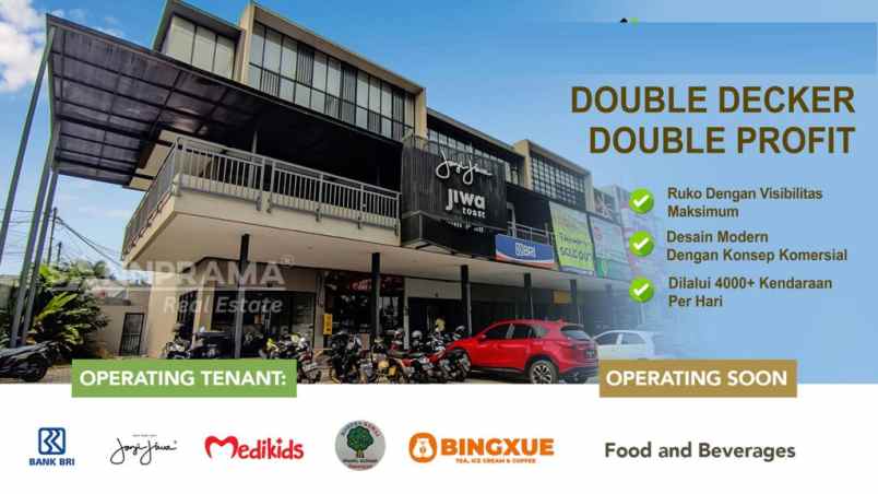 dijual ruko gudang kantor bojongsari depok