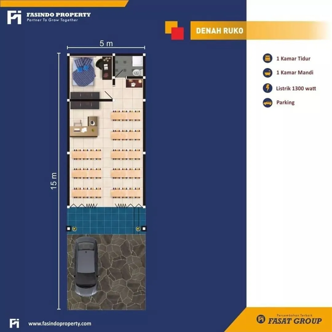 dijual ruko gudang kantor pudak payung asri