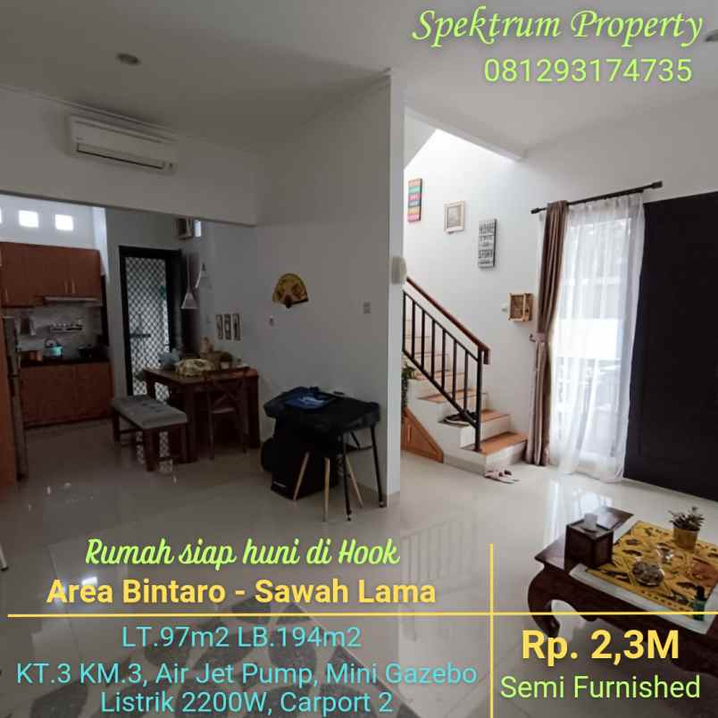 dijual rumah area bintaro sawah lama